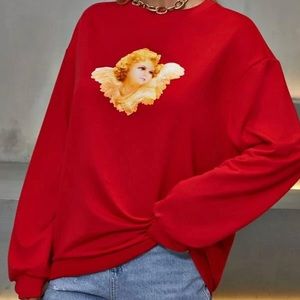 SHEIN Angel Print Sweatshirt